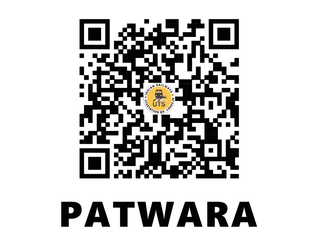 UTS QR Code for PATWARA - PTWA - WC (MADHYA PRADESH)